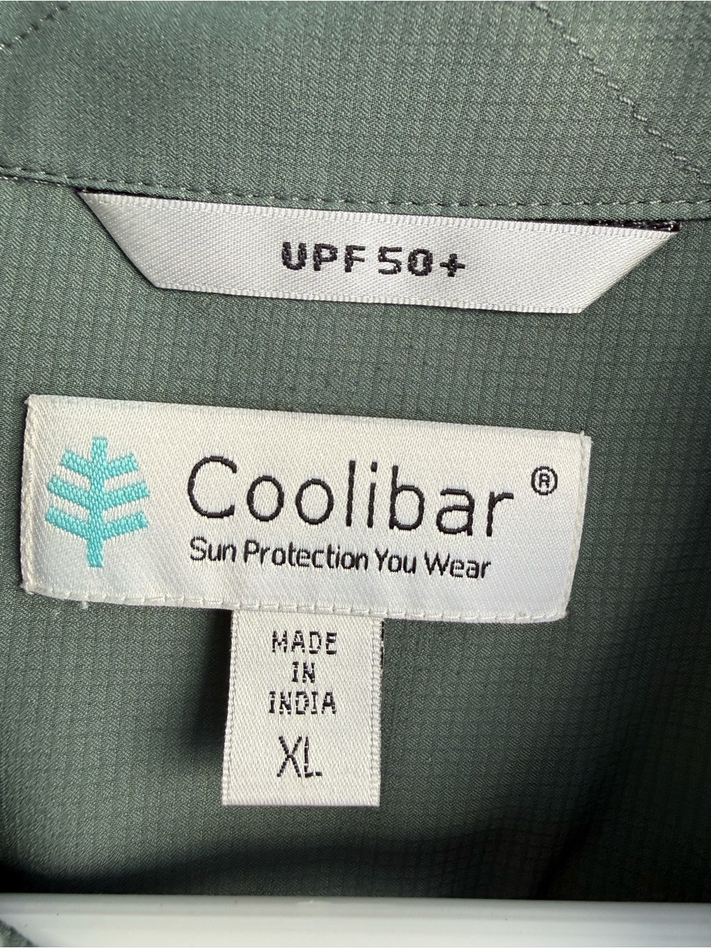 Coolibar UPF 50+ Men’s Sun Protection Button-Up Shirt – XL Sage Green - Picture 2 of 5